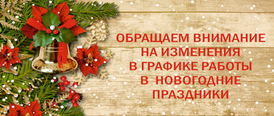 График работы в Новогодние праздники!